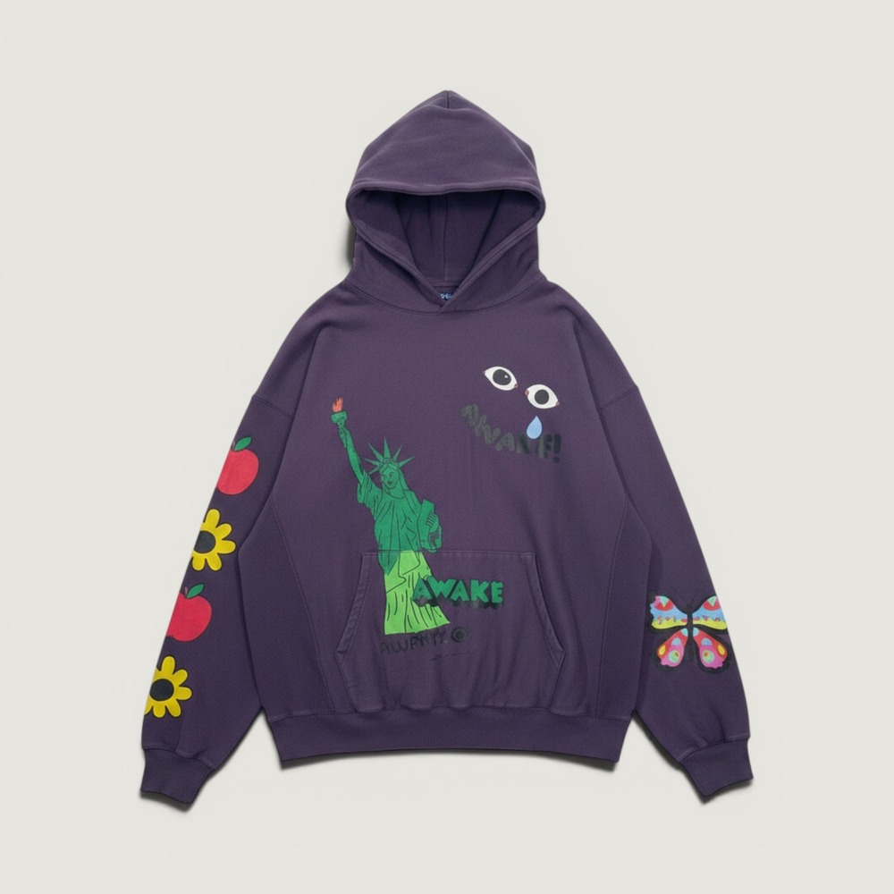 Awake NY x Stefan Meier Printed Hoodie 'Pewter' Large